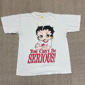 vintage Betty Boop shirt‎ mens large white 1990s you cant be SERIOUS